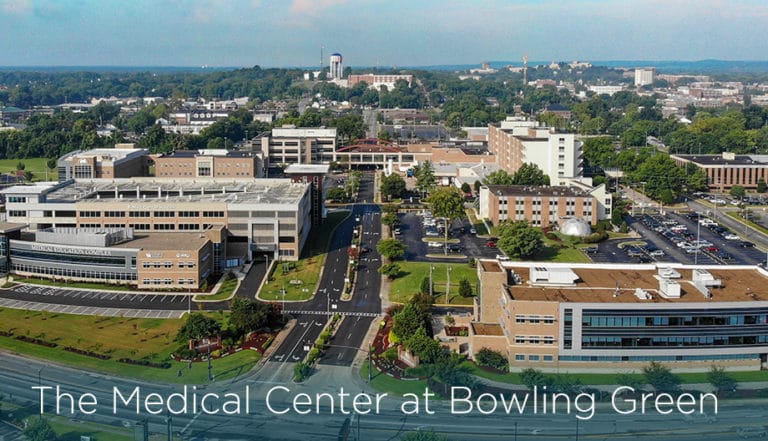 Aerial view of The Medical Center at Bowling Green campus.