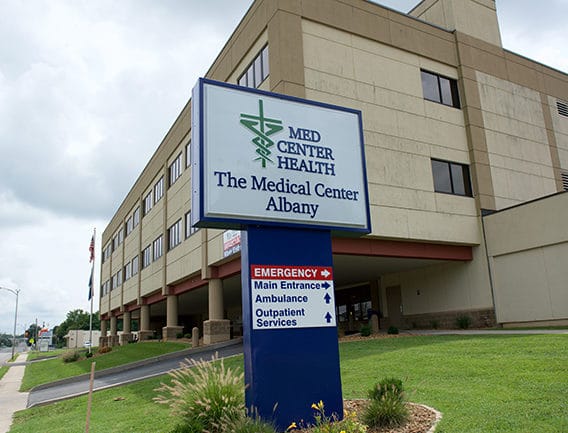 Exterior view of The Medical Center at Albany.